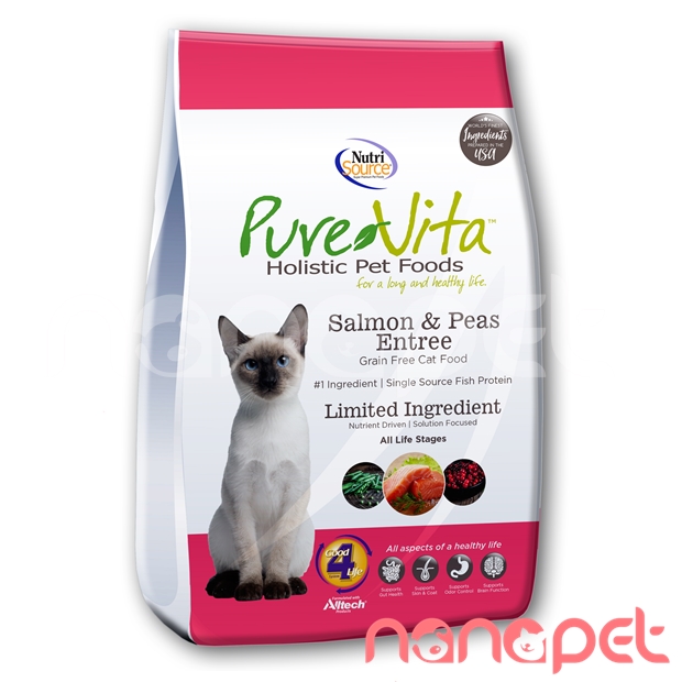 Hạt Pure Vita Grain Free Cá Hồi Đậu Hà Lan Cho Mèo