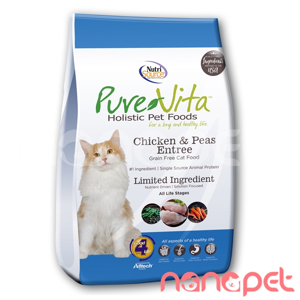 Hạt Pure Vita Grain Free Gà Đậu Hà Lan Cho Mèo